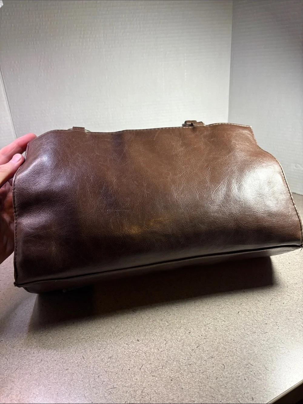 Sag Harbor Faux Alligator Brown Leather Purse